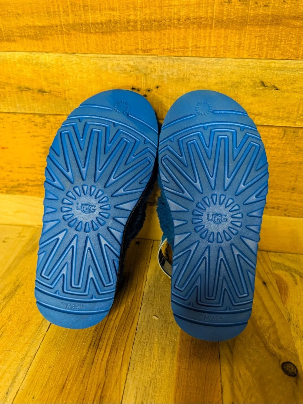 UGG Blue Fluff Slide Sandals